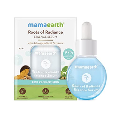 Mamaearth Roots of Radiance Essence Face Serum, For Brighting Skin, with Ashwagandha & Turmeric for Radiant Skin – 30 ml